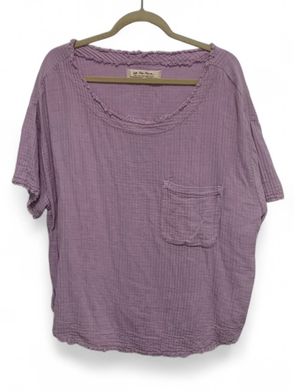 We the Free Free People Palo Alto Lilac Gauze Pocket Tee